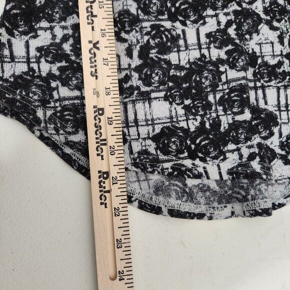 Guess Tank Top Womens Medium Black White Rose Floral Sleeveless Fariegoth - Picture 5 of 14